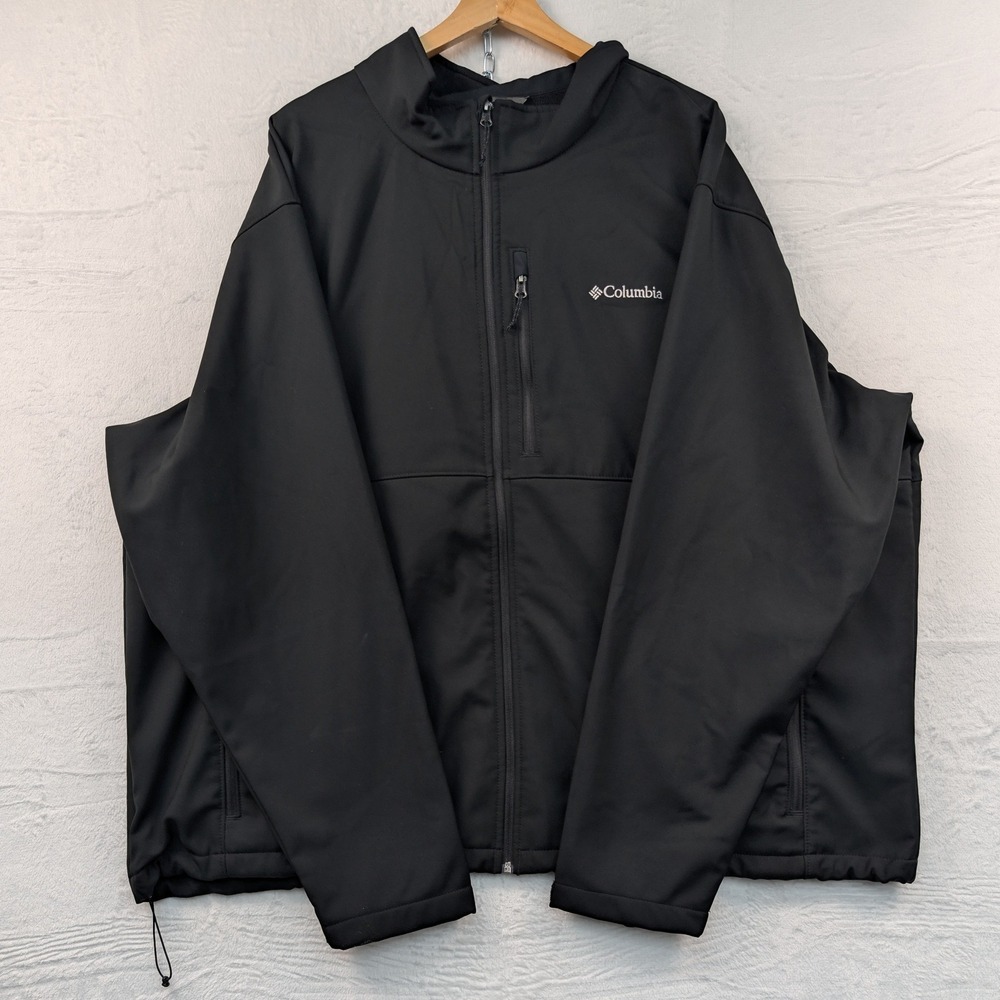 Columbia Jacket Men's 5XL Black Softshell Fleece Lined Hiking Outdoor Gorpcore